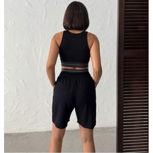 Fashion Embroidery Short Yoga Tracksuit Set