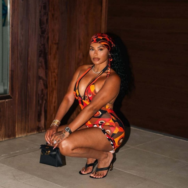 Colorblock Printed Halter Backless Romper with Headscarf