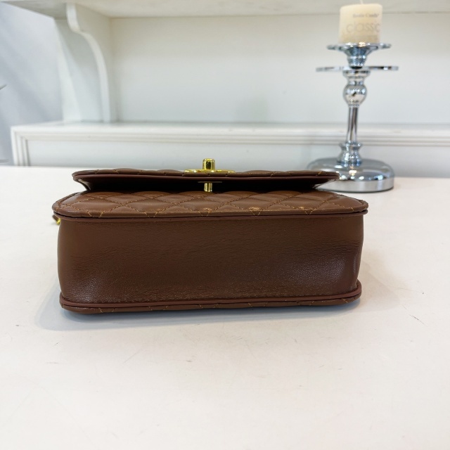 Metal Logo Leather Messenger Bags