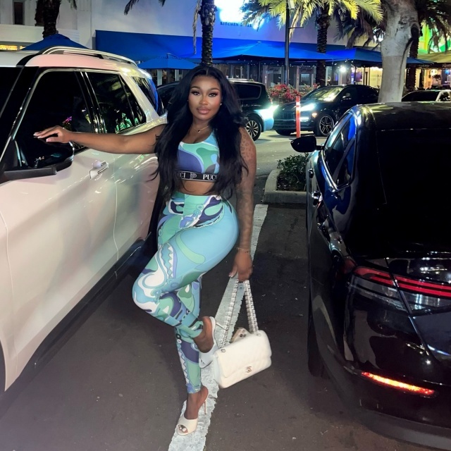 Fashion Printed High Waist Skinny Tracksuit Set