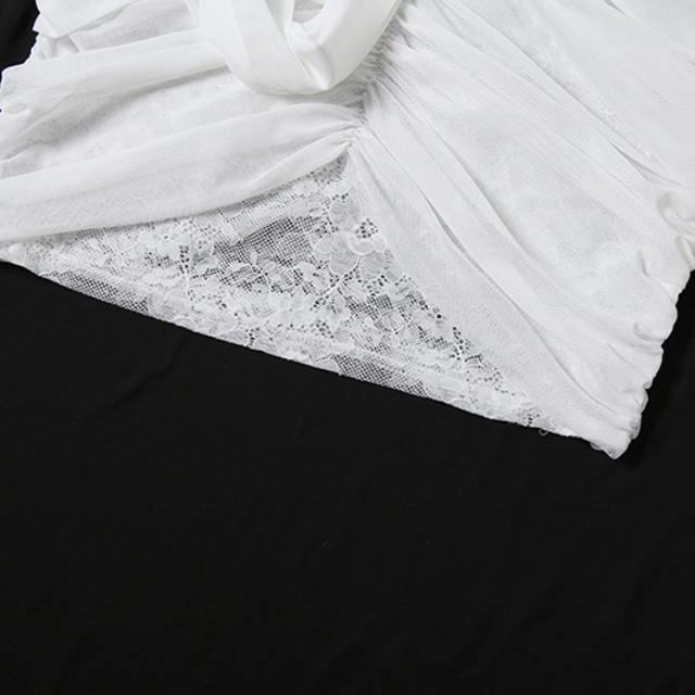 Halter Sheer Lace Mini Dress