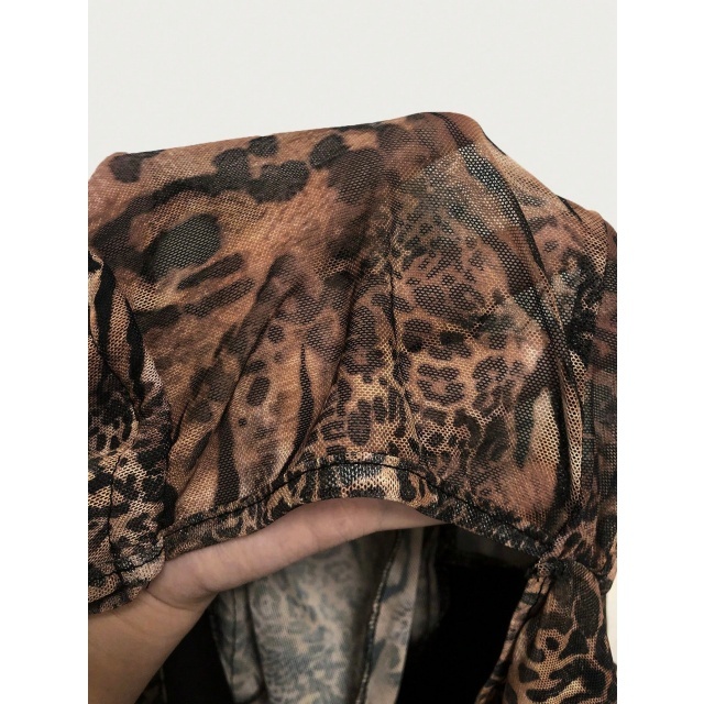 Leopard Print Halter Backless Tiered Romper