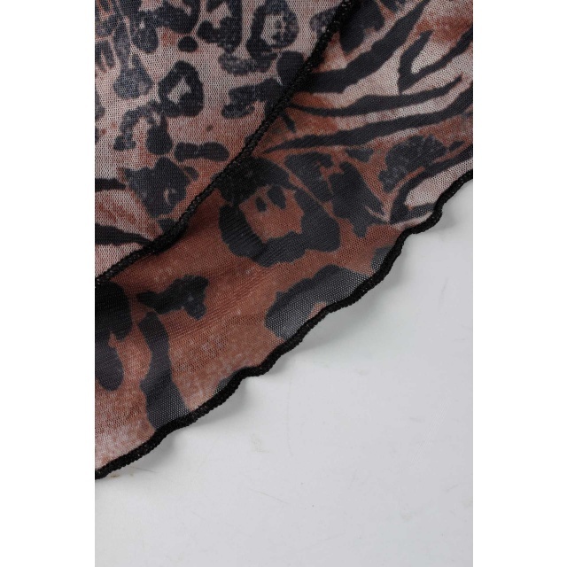 Leopard Print Halter Backless Tiered Romper