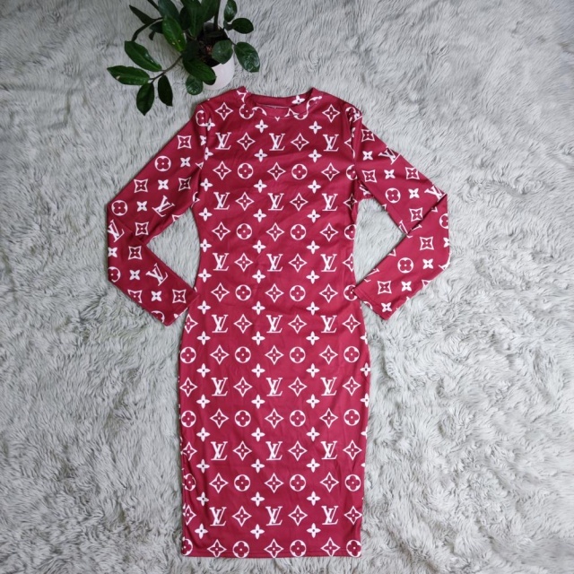Printed Long Sleeve Bodycon Mini Dress