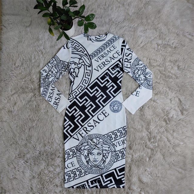 Printed Long Sleeve Bodycon Mini Dress