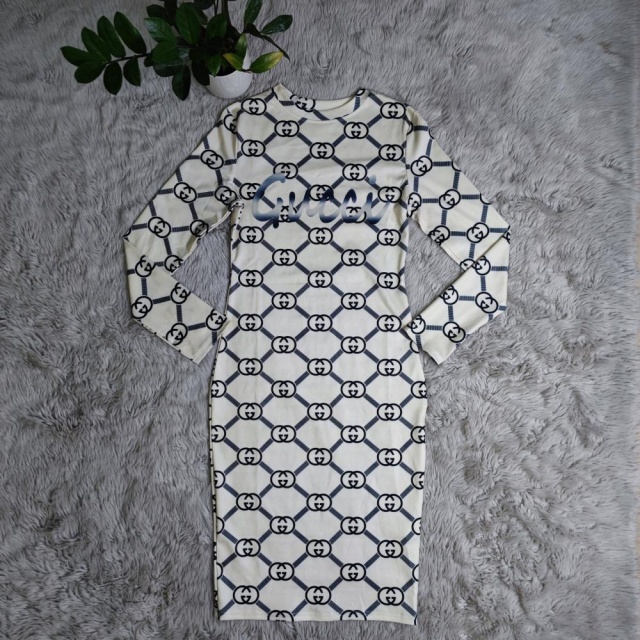 Printed Long Sleeve Bodycon Mini Dress