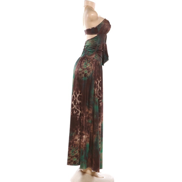 Chain Halter Side Slit Maxi Dress