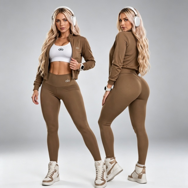 Fashion Embroidery 3 Piece Yoga Tracksuit Set