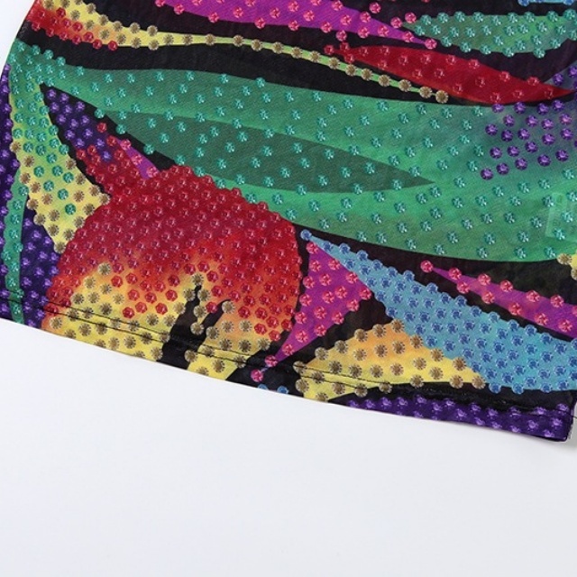 Colorful Printed Halter Neck Bodycon Dress