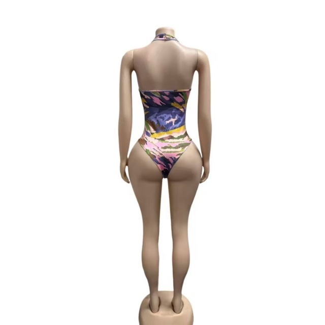 Contrast Color Printed Teddies Top Fitted Pant Set