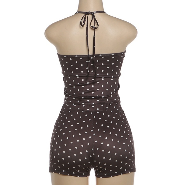 Polka Dots Printed Cami Top Mini Short Set