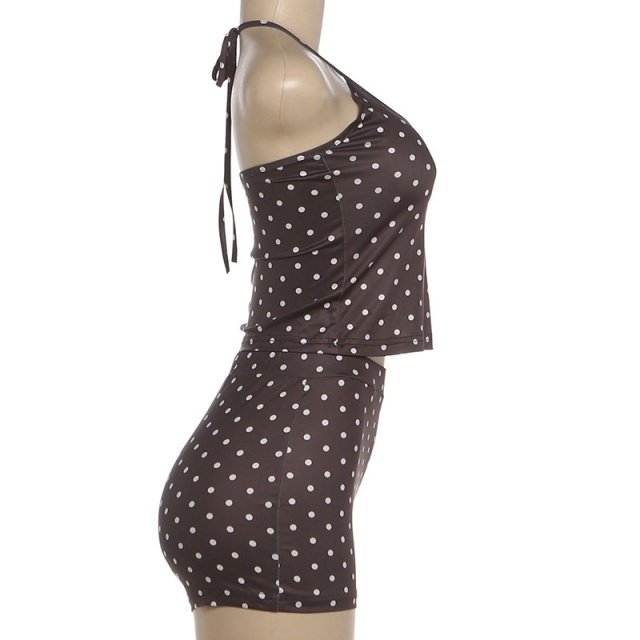 Polka Dots Printed Cami Top Mini Short Set