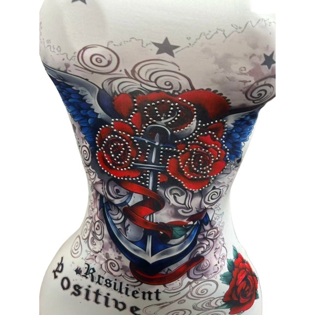 Retro Printed One Shoulder Bodycon Dress