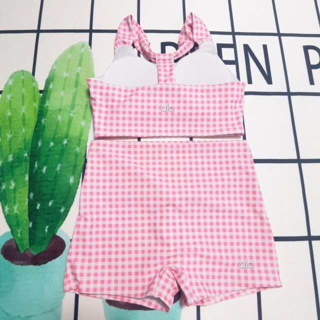 Plaid Print Fashion High Waist Bathing Suit