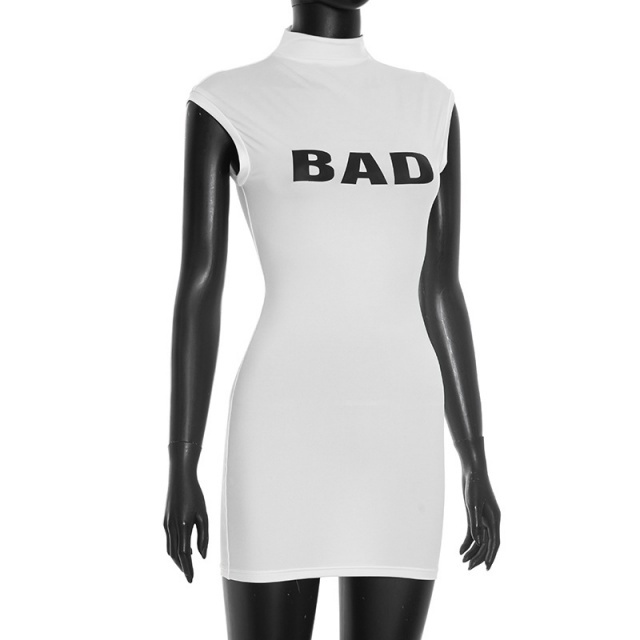 BAD Printed Sleeveless Bodycon Dress