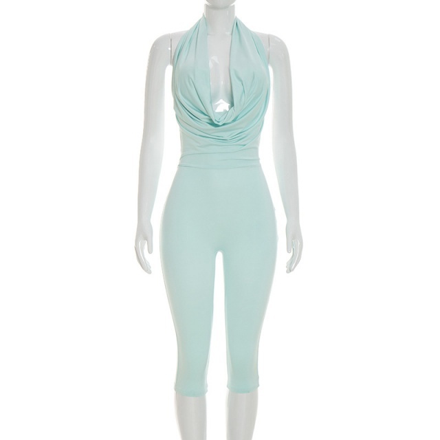 Drop Neck Backless Midi Jumpsuit