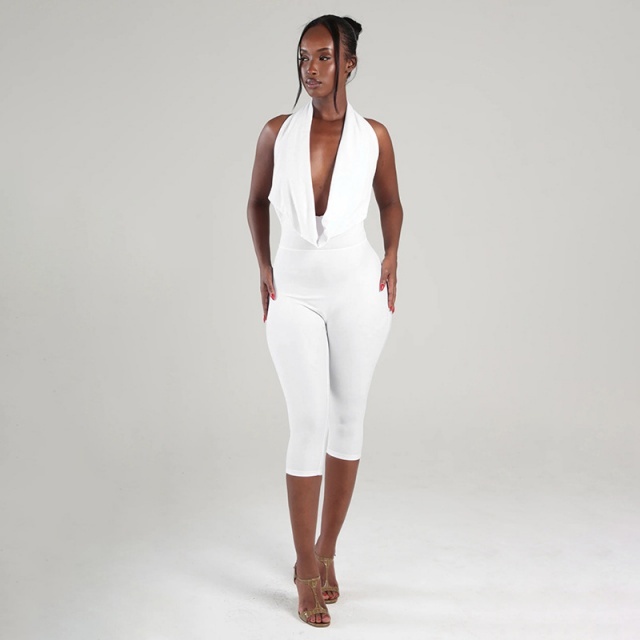 Drop Neck Backless Midi Jumpsuit