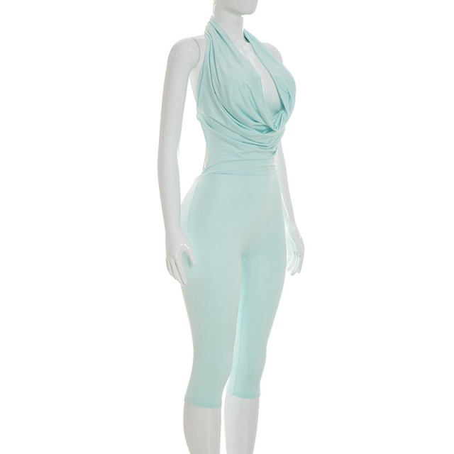 Drop Neck Backless Midi Jumpsuit