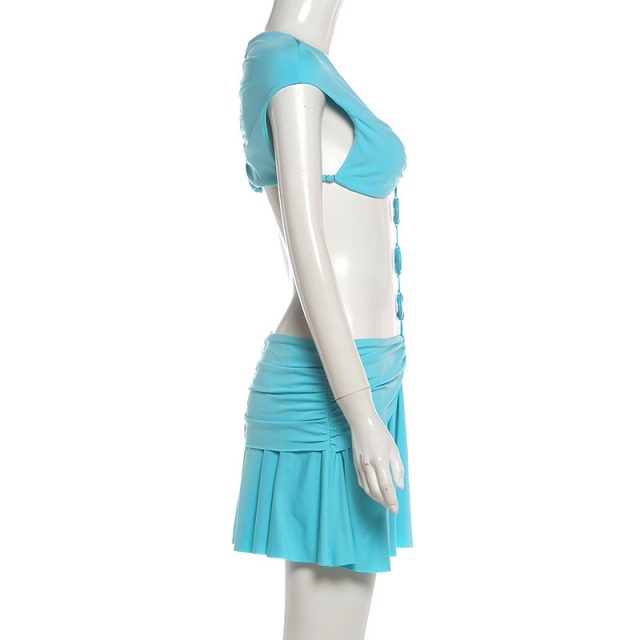 European Summer Energy Blue Mini Dress