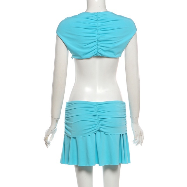 European Summer Energy Blue Mini Dress