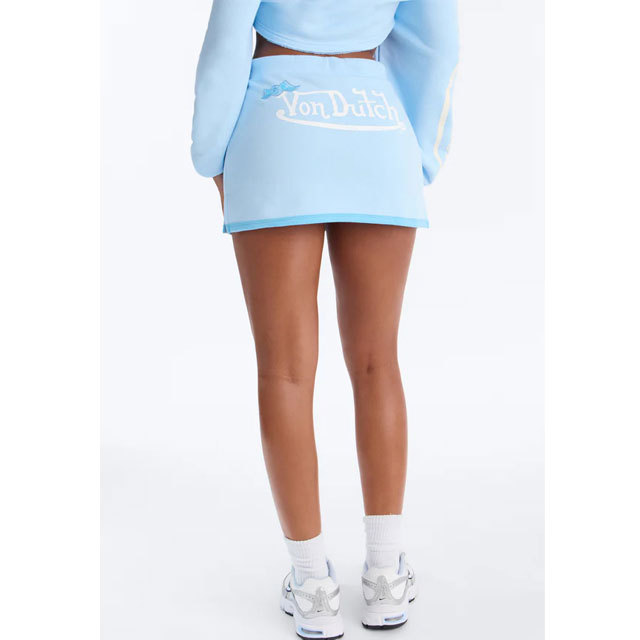 Fashion Printed Sport Hooded Top Mini Skirt Set