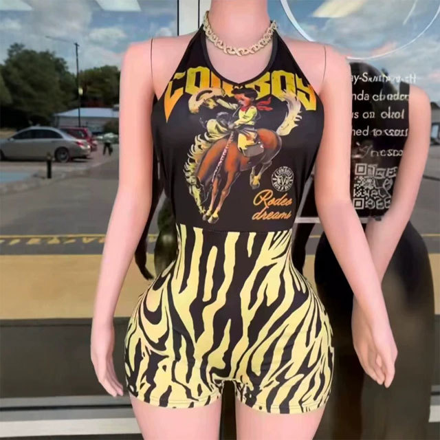 Printed Fashion Fitted Romper
