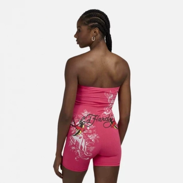 Printed Strapless Fitted Romper