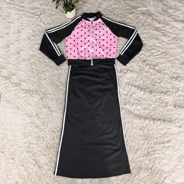 Polka Dots Jacket Top Cami Maxi Skirt Set