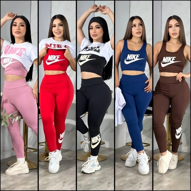 Fashion Printed High Waist 3 Piece Tracksuit Set
