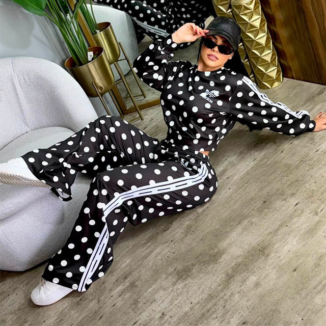 Printed Long Sleeve Casual Tracksuit Set
