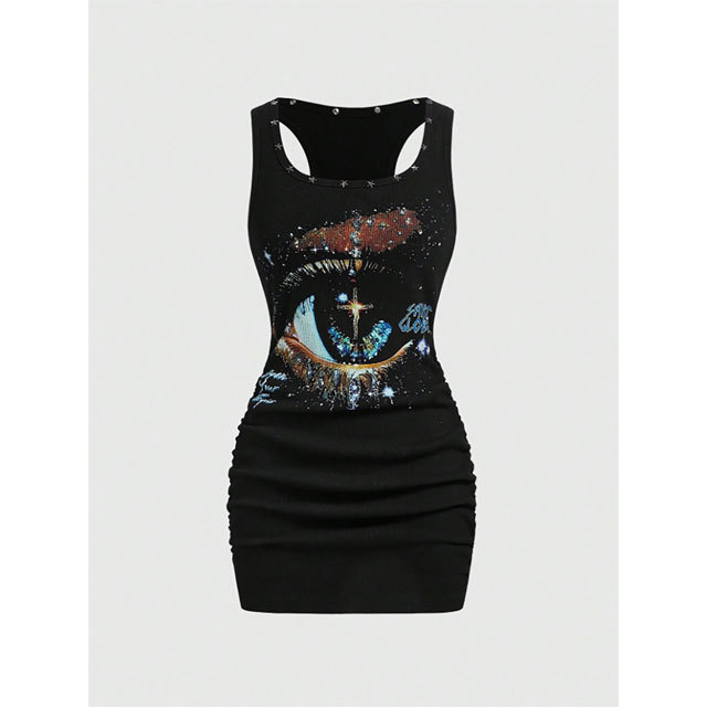 Rivets Knit Sleeveless Bodycon Dress