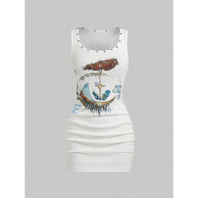 Rivets Knit Sleeveless Bodycon Dress