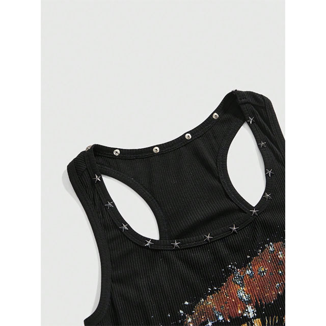 Rivets Knit Sleeveless Bodycon Dress