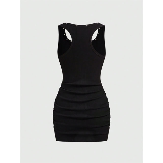 Rivets Knit Sleeveless Bodycon Dress