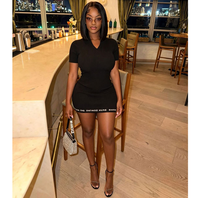 Short Sleeve Casual Bodycon Dress