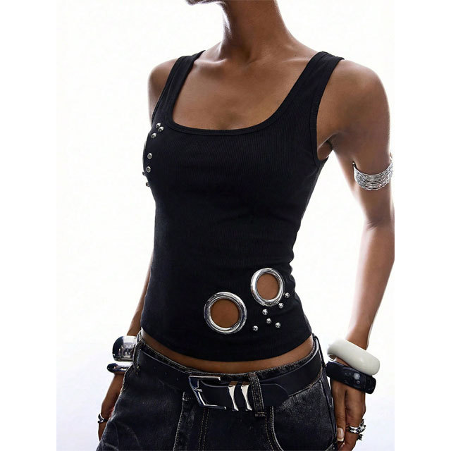 Chic Fashion Eyelets Tank Tops