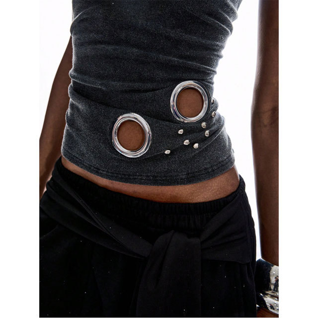 Chic Fashion Eyelets Tank Tops