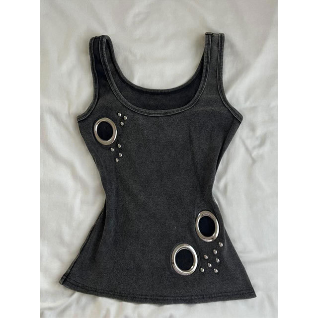Chic Fashion Eyelets Tank Tops