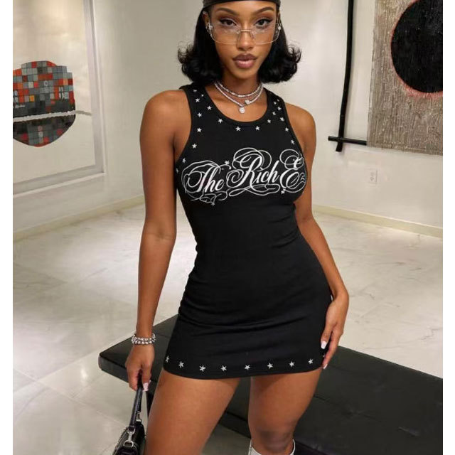 Rivets Fashion Sleeveless Bodycon Dress