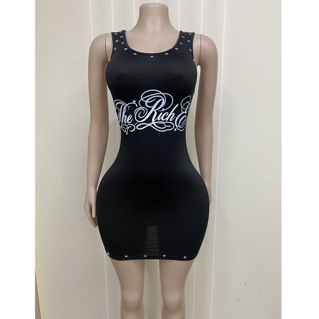 Rivets Fashion Sleeveless Bodycon Dress