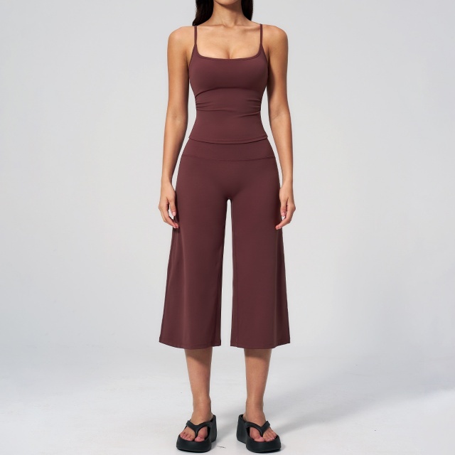 Suspenders Cami Top Quick-drying Yoga Pant Set