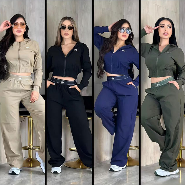 Fashion Zipper Hooded Casual Jogging Suit