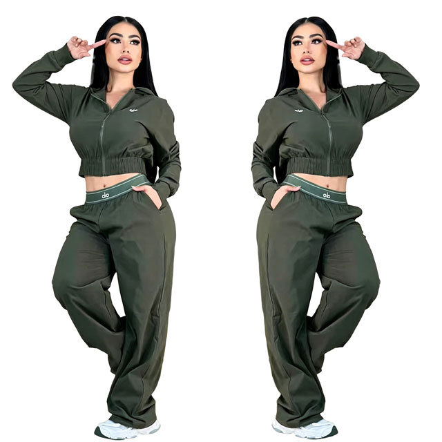 Fashion Zipper Hooded Casual Jogging Suit