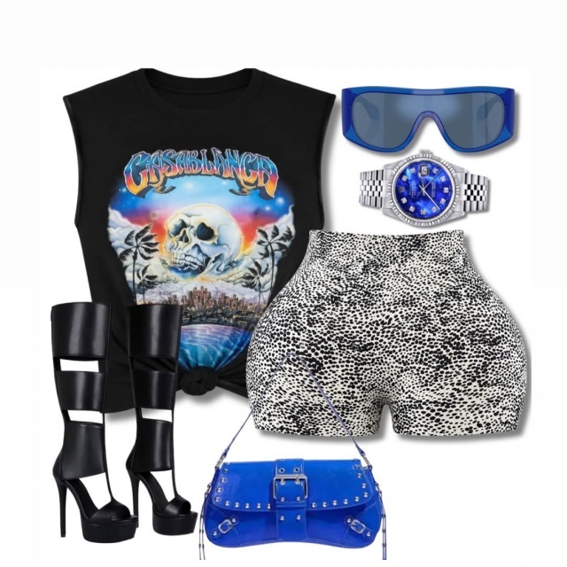 Printed Sleeveless Tank Top Fitted Short Set