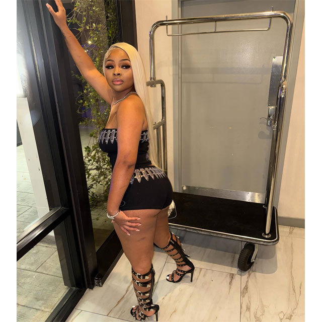 Rhinestones Tube Top Fitted Short Set