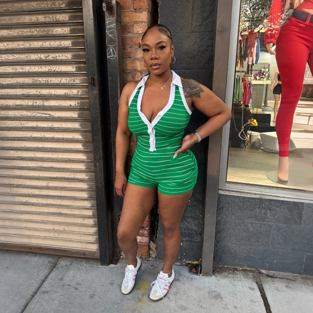 Fashion Striped Fitted Short Set