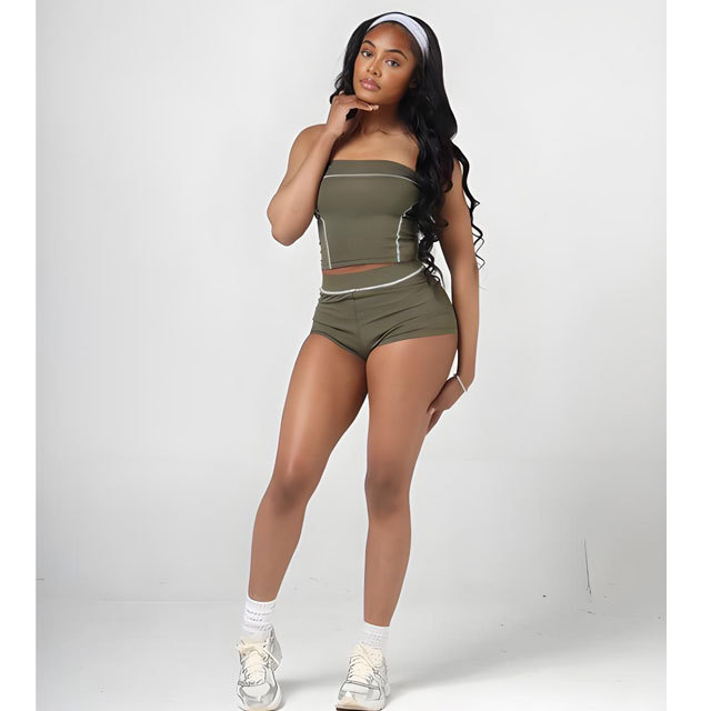 Fashion Tube Top Sport Short Set