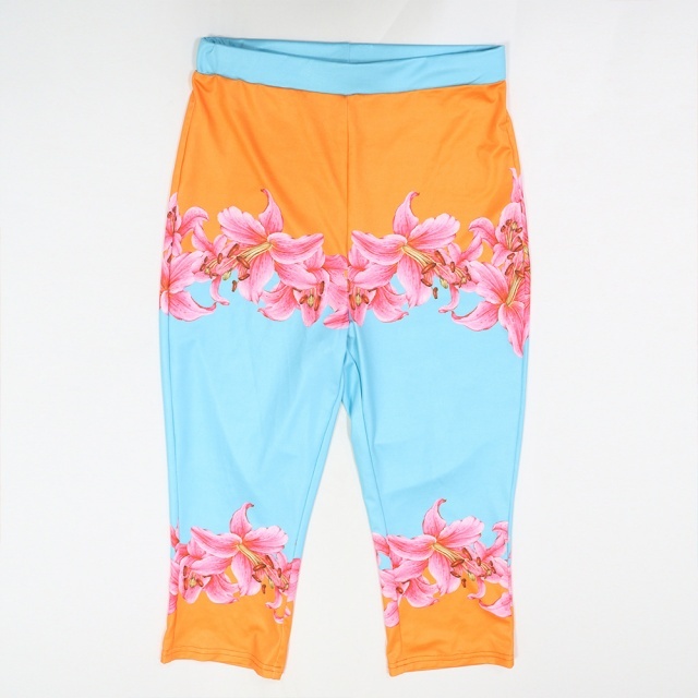Floral Print Fitted Midi Pants Set
