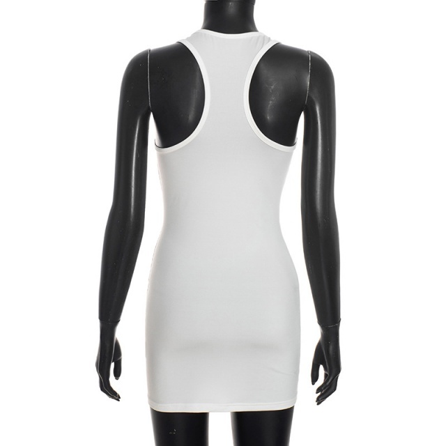 Letters Printed Bodycon Tank Dress