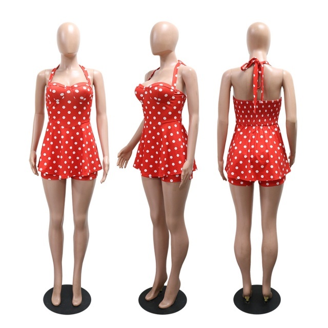 Polka Dots Halter Romper